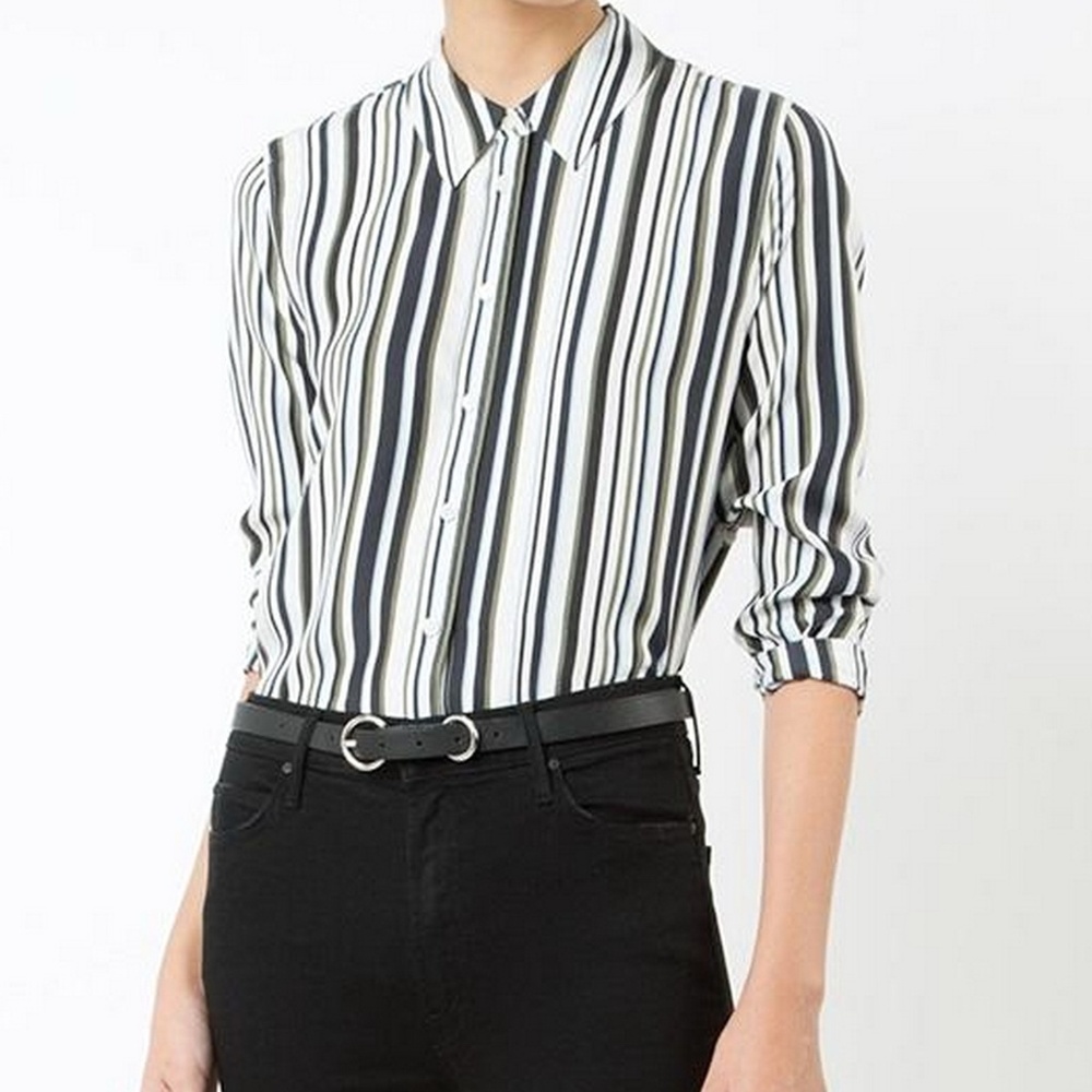 NEW Equipment Stripe Silk Shirt Blouse, Work to Weekend, Modern Classic